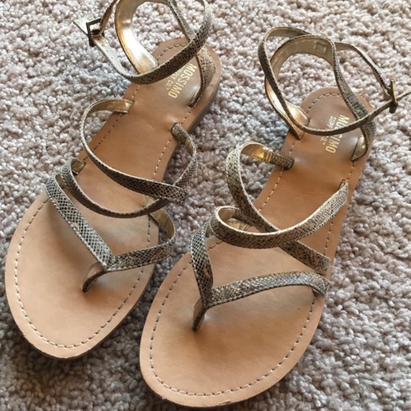 snakeskin strappy sandals